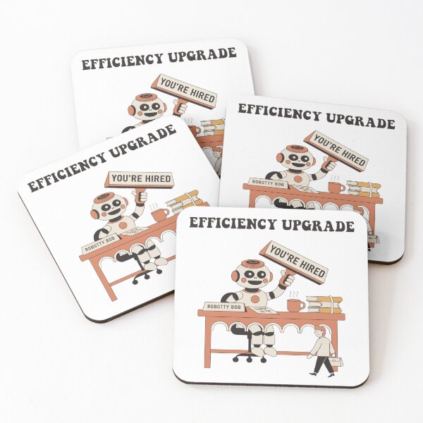 Item preview, Efficiency Upgrade – Funny Robot Hiring Human designed and sold by MugnificentShop.