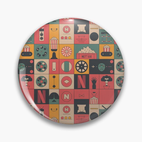 Item preview, Netflix Icons Seamless Pattern – Retro TV & Streaming Vibes designed and sold by Midnight Veil Designs.