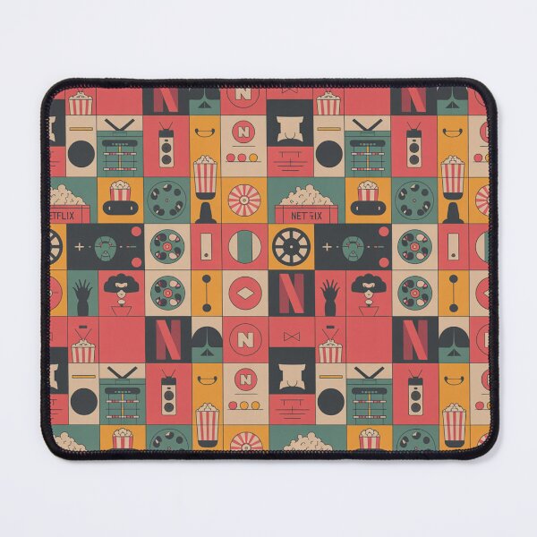 Item preview, Netflix Icons Seamless Pattern – Retro TV & Streaming Vibes designed and sold by Midnight Veil Designs.