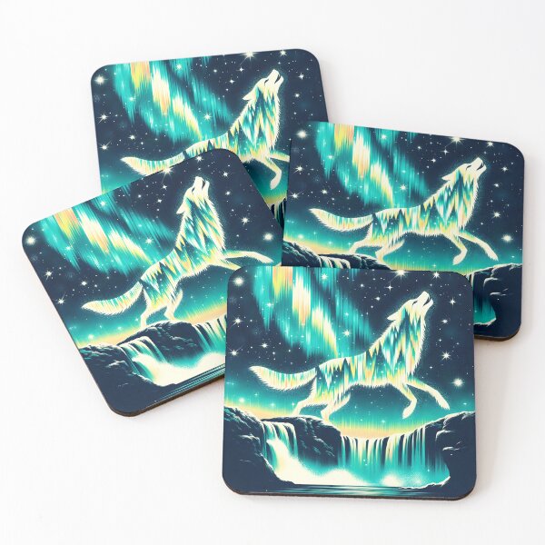 Item preview, Aurora Borealis and Wolf, Ai Generated Art   designed and sold by ACC .