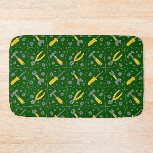 Item preview, Forest green builder tools toolbox construction repeat seamless pattern designed and sold by ButterflyKissCollab.