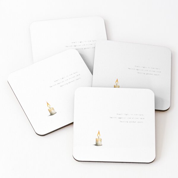 Item preview, Golden Spark Haiku - Candle Light Poetry Sticker designed and sold by Antonrec86.
