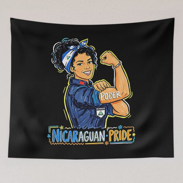 Item preview, Orgullo nicaragüense Mujer fuerte Poder Lámina artística | Bandera del poder femenino latino designed and sold by graphixpolash.