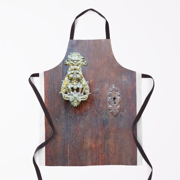 Item preview, Antique Brass Door Knocker And Keyhole On Weathered Wooden Door With Vintage Character designed and sold by Nmallia.