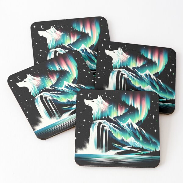 Item preview, Aurora Borealis and Wolf, Ai Generated Art   designed and sold by ACC .
