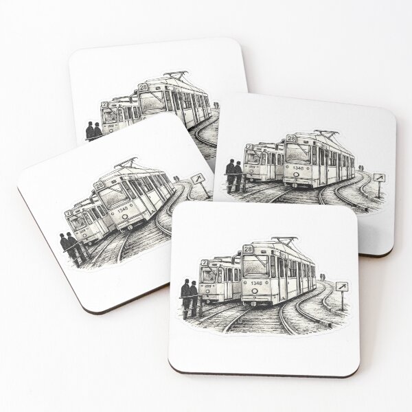 Item preview, Vintage Tram Sticker designed and sold by bubuandfriends.