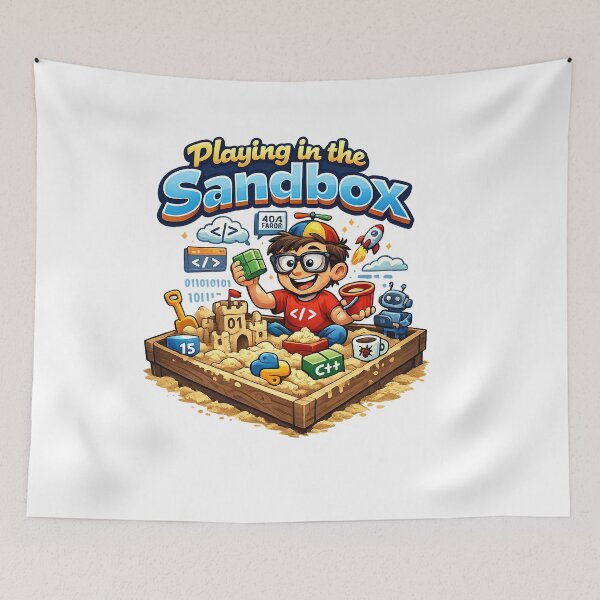 Item preview, Playing in the Sandbox Unisex Graphic Tee - Fun Coding Design, Soft & Trendy T-Shirt designed and sold by MoolokaiApperal.