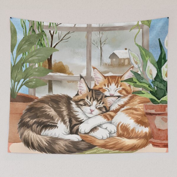 Item preview, Peaceful Cat Duo designed and sold by yuki-hana.
