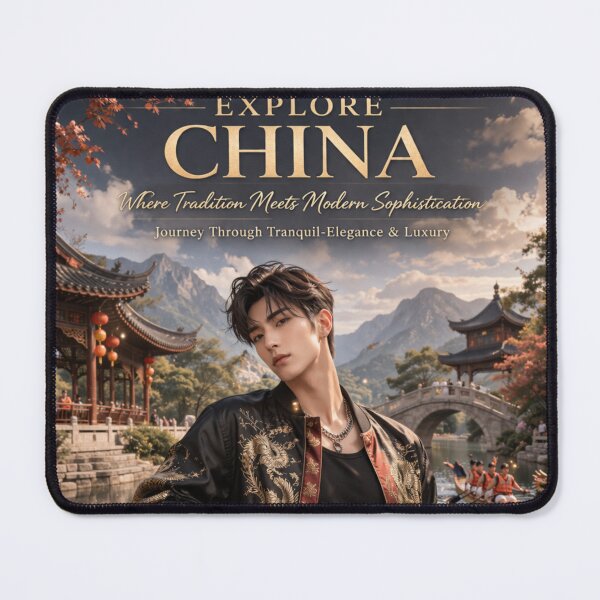 Item preview, Explore China – Where Tradition Meets Modern Sophistication | Luxury China Travel Poster with Cultural Landscape designed and sold by Inkora-Art.