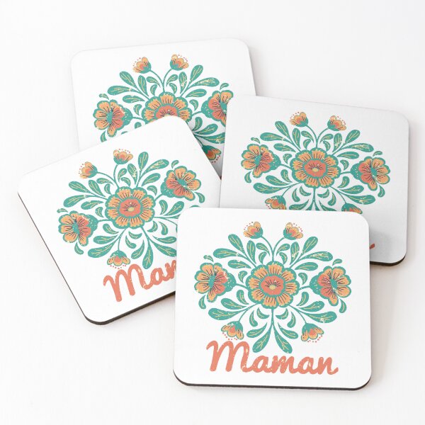 Item preview, Retro Folk Art Maman Floral Design - Vintage Boho Flowers French Mother Gift designed and sold by LaPolilladPapel.