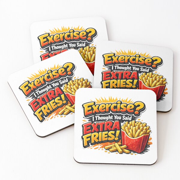 Item preview, Funny Unisex Graphic Tee – ‘Exercise? Extra Fries!’ Print-on-Demand T-Shirt designed and sold by MoolokaiApperal.