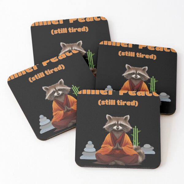 Item preview, Inner Peace Still Tired Raccoon Zen Meditation designed and sold by EhrenGeneration.