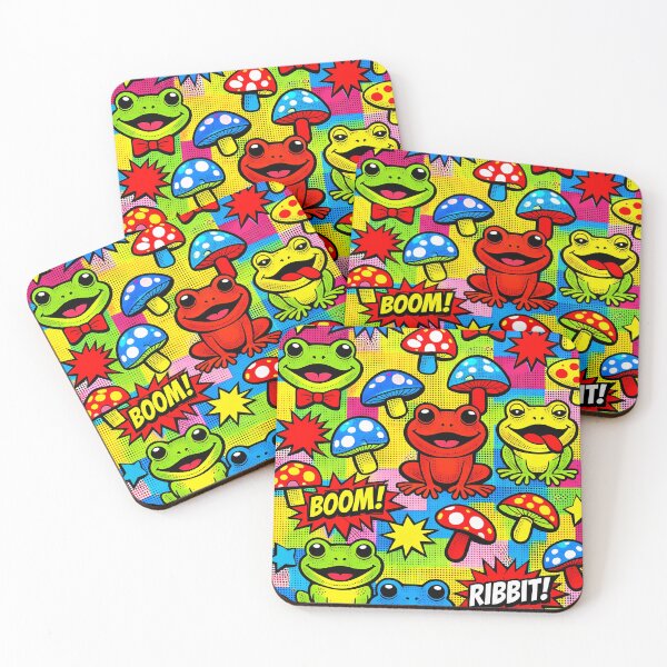 Item preview, Pop Art Frogs & Funky Mushrooms Pattern designed and sold by aminz4.