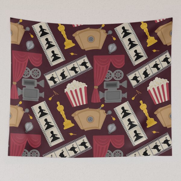 Item preview, Cinema Movie Night Seamless Pattern – Film Reels, Popcorn & Oscars designed and sold by Midnight Veil Designs.