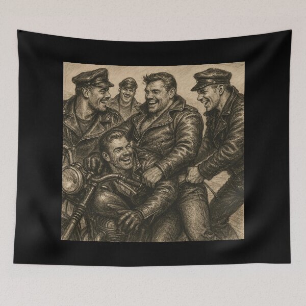 Item preview, Vintage Leather Legends Berlin Bikers Brotherhood Tom of Finland Tribute Graphic Design designed and sold by ItsAKinkThing.