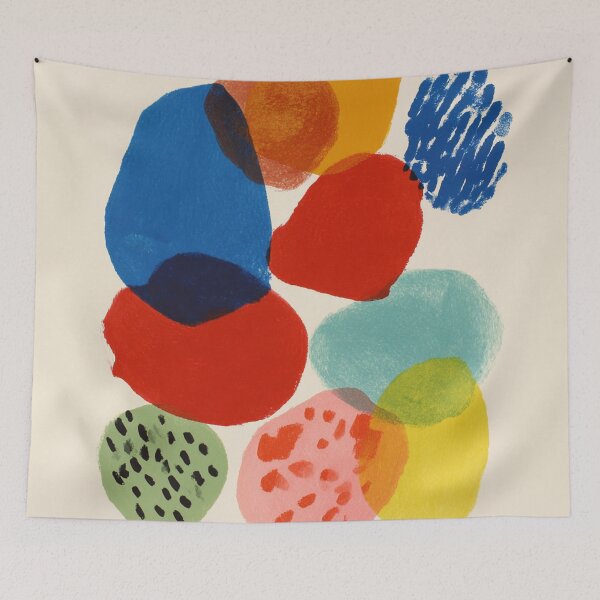 Item preview, Abstract Organic Shapes Colorful Modern Art Playful Mid Century Style designed and sold by trajeado14.