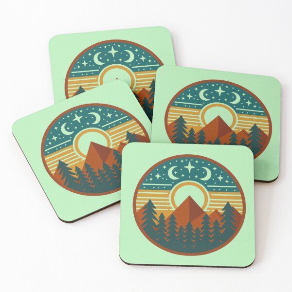 Item preview, Cosmic Mountain Escape – Retro Nature Sky Design designed and sold by Dogandesighn.