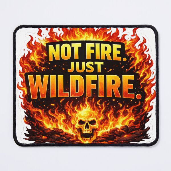 Item preview, Not Fire Just Wildfire Bold Flame Quote Sticker designed and sold by Tamilogy.