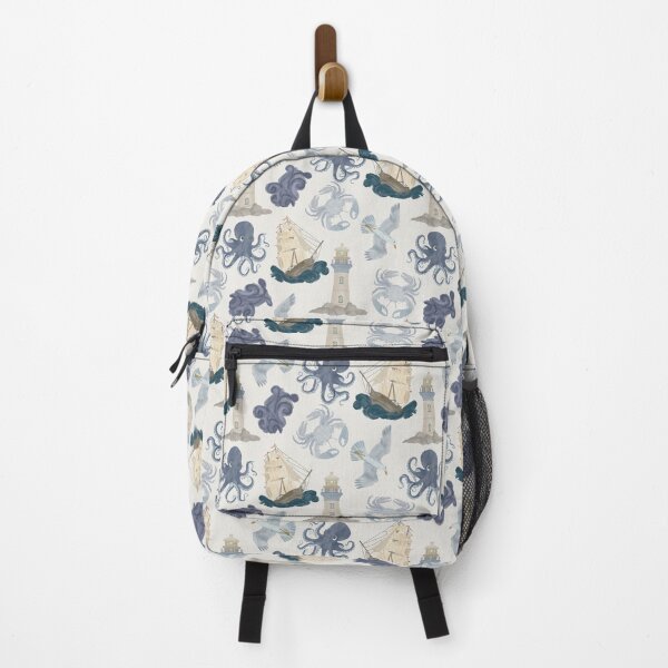 Item preview, Watercolor Nautical Sea Life Seamless Pattern designed and sold by Seamlessly Buffalo.