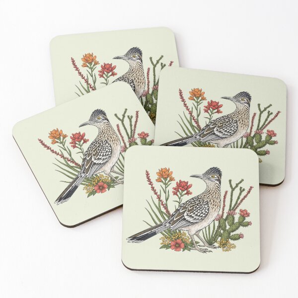 Item preview, Greater Roadrunner Desert Botanical Art designed and sold by BirdsnStuff.