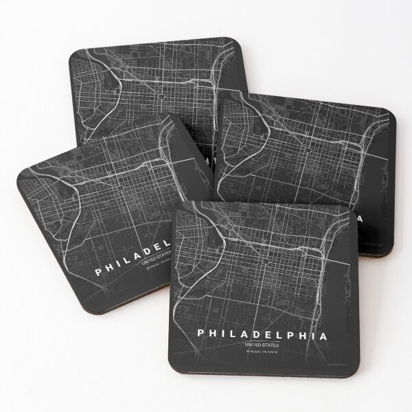 Item preview, Philadelphia, United States — Minimalist Street Map (Midnight Black) designed and sold by Lovely Maps.