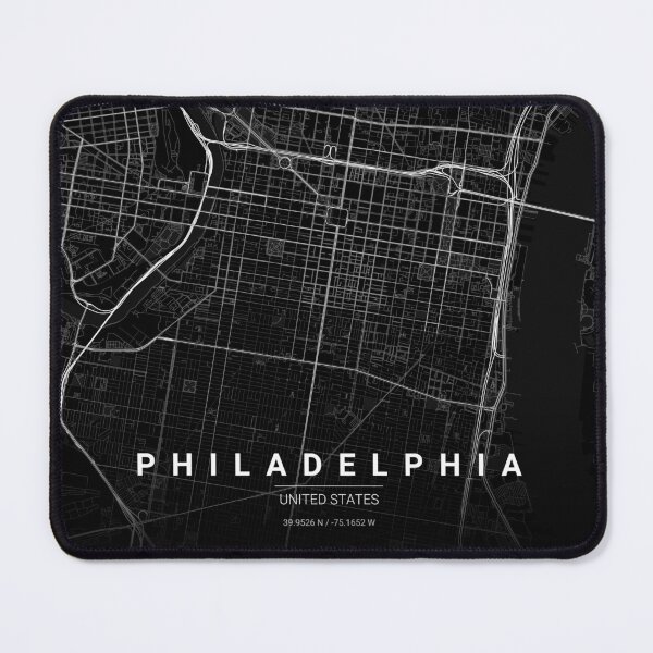 Item preview, Philadelphia, United States — Minimalist Street Map (Midnight Black) designed and sold by Lovely Maps.