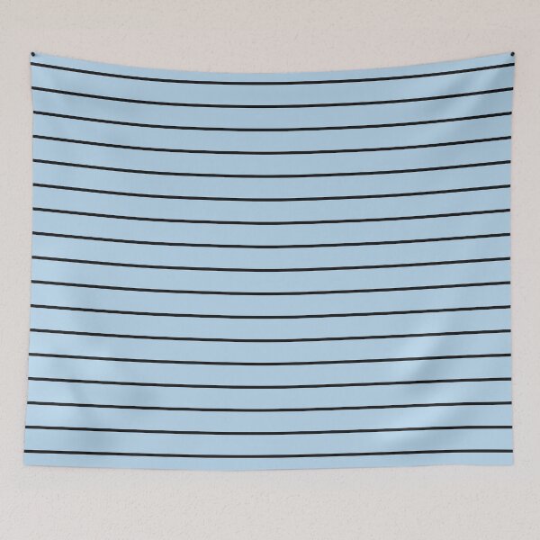 Item preview, Ice Blue And Black horizontal Pinstripes Pattern designed and sold by pattern-archive.