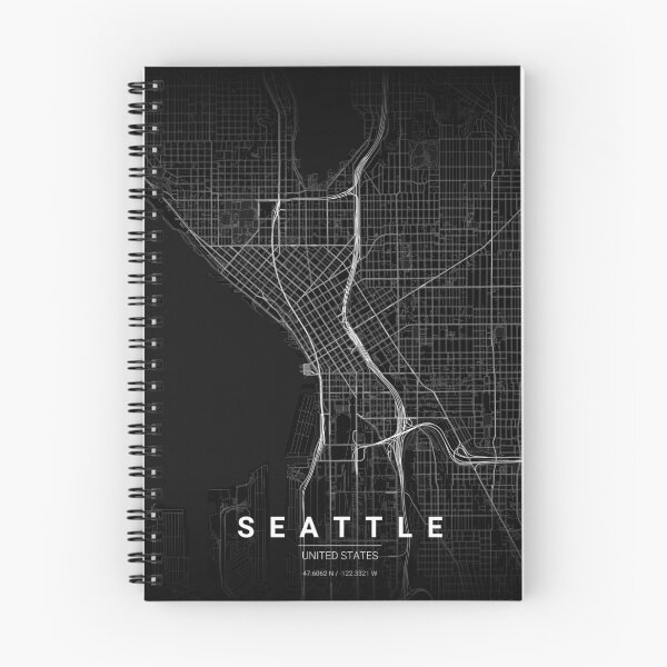Item preview, Seattle, United States — Minimalist Street Map (Midnight Black) designed and sold by Lovely Maps.