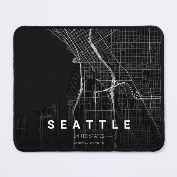 Item preview, Seattle, United States — Minimalist Street Map (Midnight Black) designed and sold by Lovely Maps.