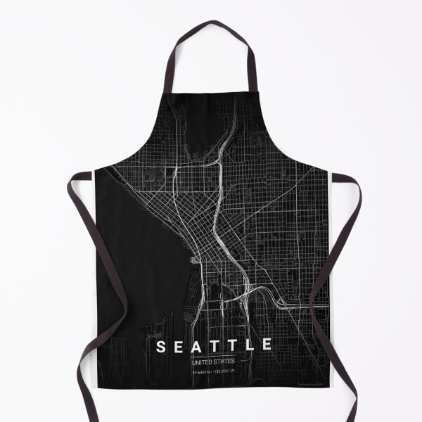 Item preview, Seattle, United States — Minimalist Street Map (Midnight Black) designed and sold by Lovely Maps.