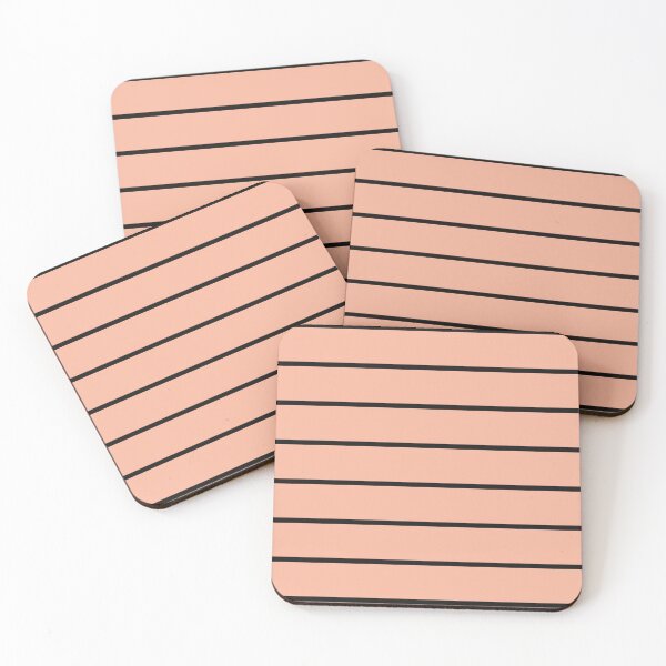 Item preview, Peach And Black horizontal Pinstripes Pattern designed and sold by pattern-archive.