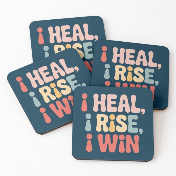 Item preview, Rise Heal Win – Mental Health Recovery Motivation Typography Design designed and sold by ُEldalal-Design.