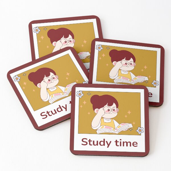 Item preview, Study Time - Cute Kawaii Girl Reading Vintage Frame Art designed and sold by Rehnair.
