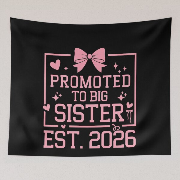 Item preview, Promoted to Big Sister 2026 Cute Bow Sibling Announcement  designed and sold by THREE LITTLE BEANS.