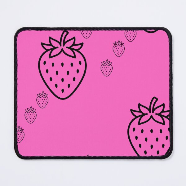 Item preview, Cute Strawberry Line Art on Pink Background designed and sold by meri3465.