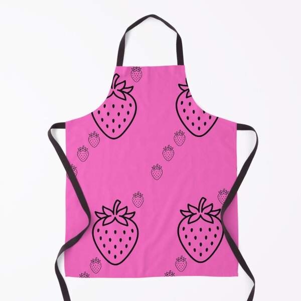 Item preview, Cute Strawberry Line Art on Pink Background designed and sold by meri3465.