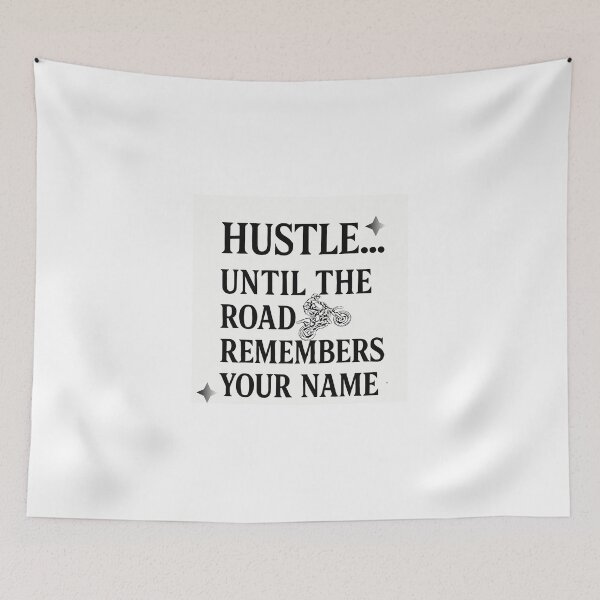 Item preview, Hustle Until The Road Remembers Your Name – Motivational Biker Quote Design designed and sold by StylZthetic.
