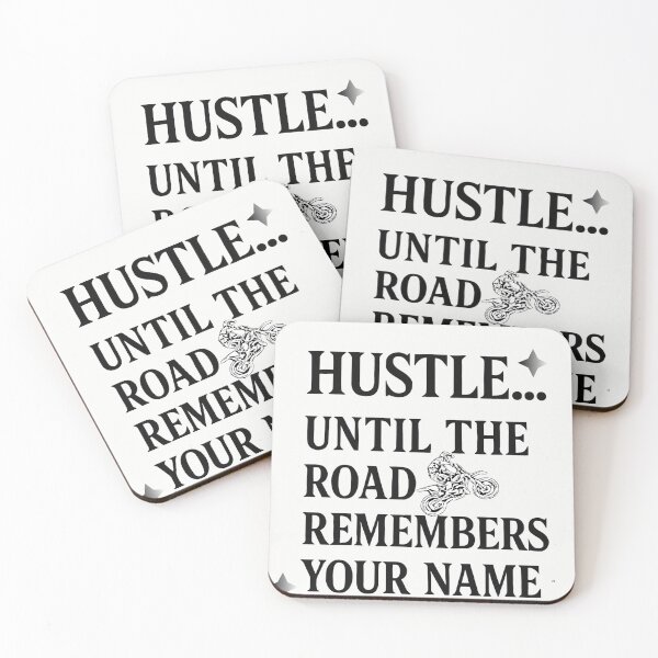 Item preview, Hustle Until The Road Remembers Your Name – Motivational Biker Quote Design designed and sold by StylZthetic.