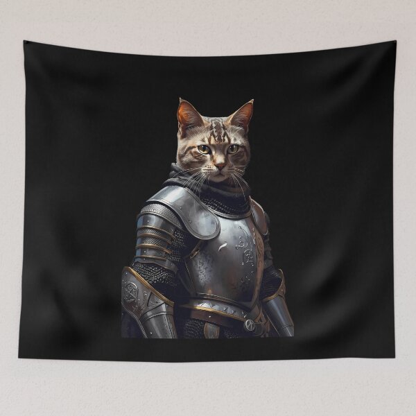 Item preview, Medieval Warrior Cat Fantasy Art designed and sold by Quotable Gear.