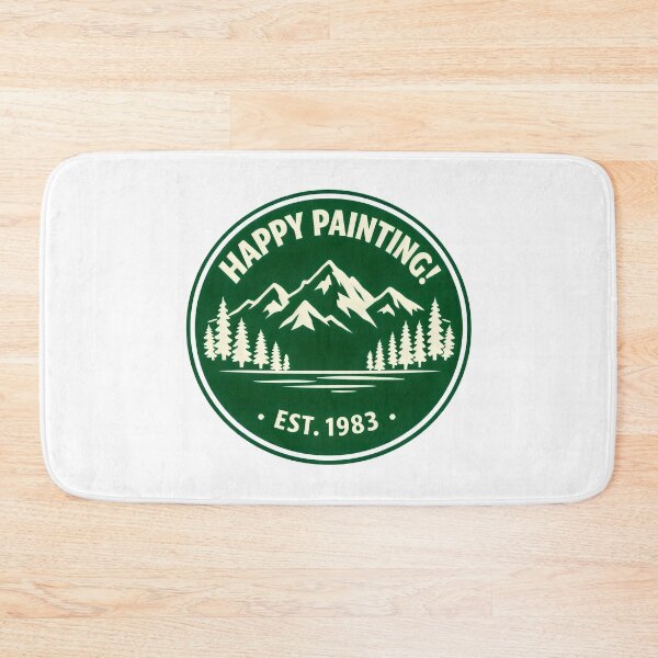 Item preview, Happy Painting Mountain Badge and Wilderness Scene designed and sold by SplashTastic.