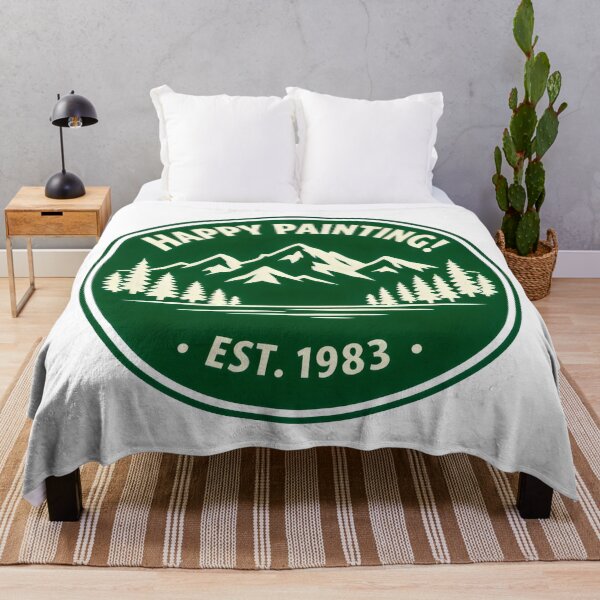 Item preview, Happy Painting Mountain Badge and Wilderness Scene designed and sold by SplashTastic.