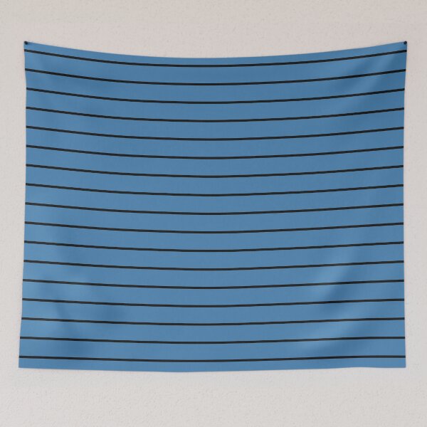 Item preview, Steel Blue And Black horizontal Pinstripes Pattern designed and sold by pattern-archive.