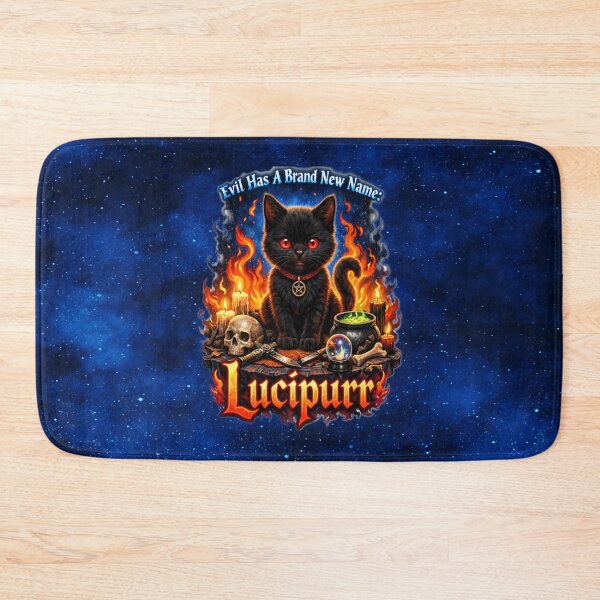 Item preview, Lucipurr – Evil Has a Brand New Name | Gothic Black Cat Occult T-Shirt Design designed and sold by MysticOzzy.