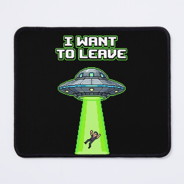Item preview, I Want To Leave - Retro UFO Abduction Pixel Art designed and sold by artistastshirt.