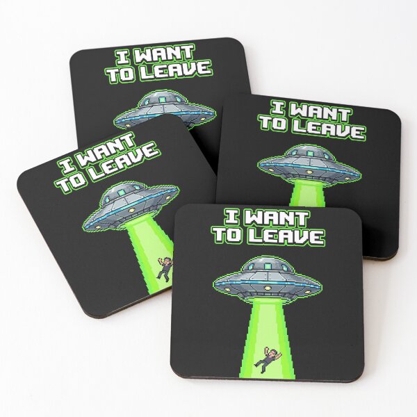Item preview, I Want To Leave - Retro UFO Abduction Pixel Art designed and sold by artistastshirt.