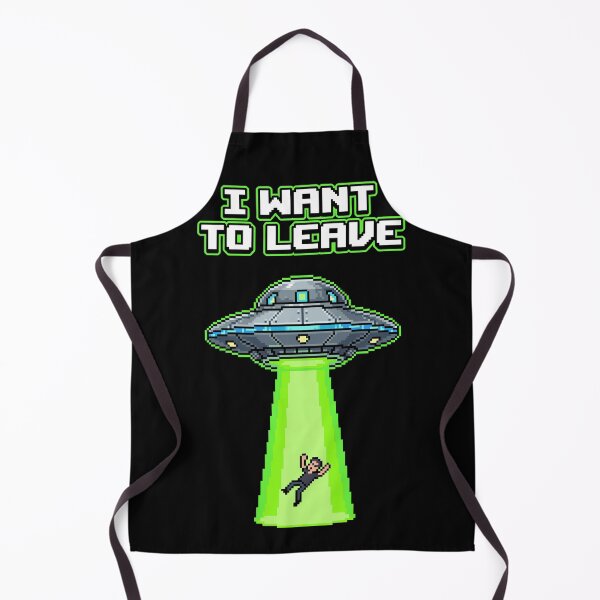 Item preview, I Want To Leave - Retro UFO Abduction Pixel Art designed and sold by artistastshirt.