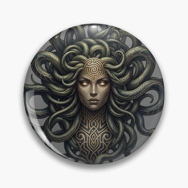 Item preview, Ancient Greek Mythology Medusa Gold & Black designed and sold by Remix Vision.