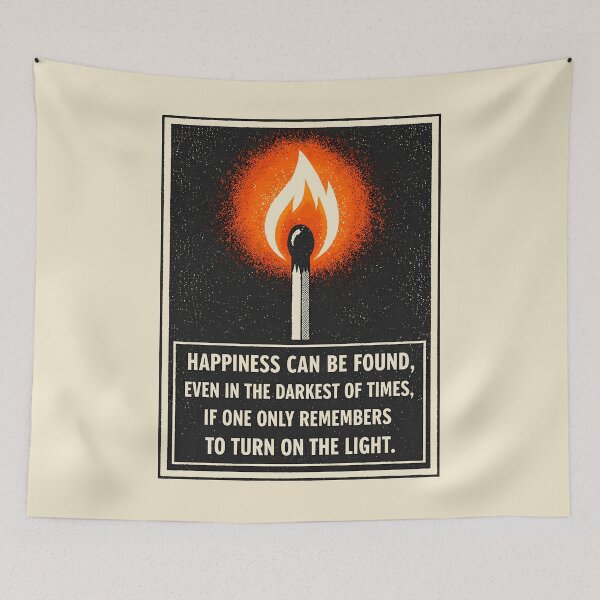 Item preview, Vintage Matchstick Happiness Light Quote Shirt designed and sold by agearb.