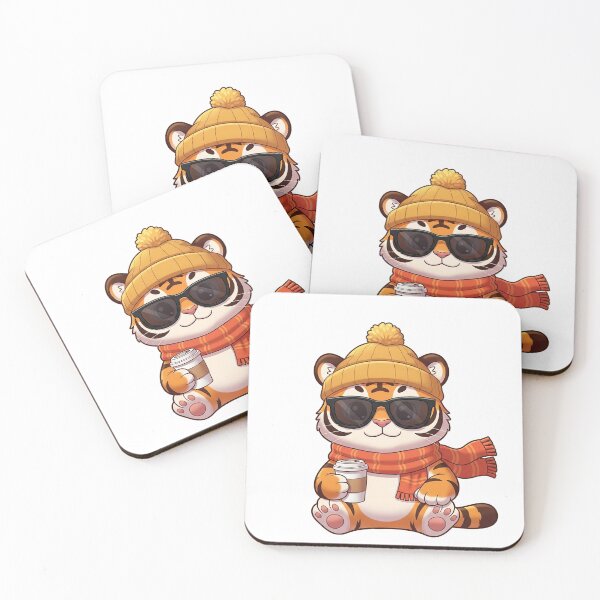 Item preview, Cute Tiger With Coffee designed and sold by Itsjustfender.