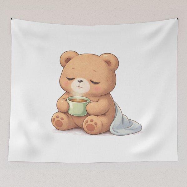 Item preview, Cozy Tea Bear | Cute Kawaii Aesthetic | Self Care Relaxing Mood Design designed and sold by The Mood Index.